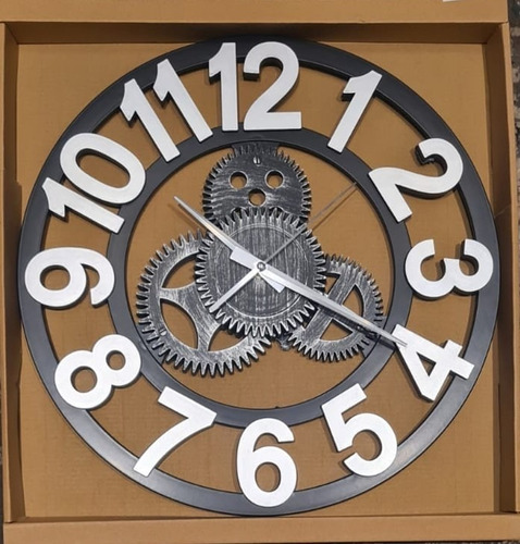 Reloj Mural, Grande, Decorativo, Vintage, Silver, 40cm