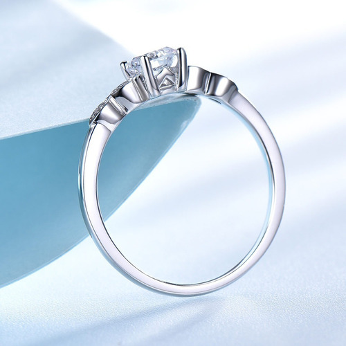 Aro Anillo De Compromiso Plata 925 Gema De Zirconia Sp1zr1