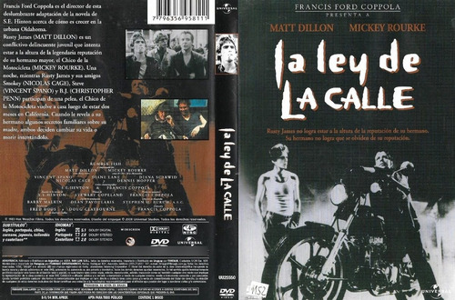 La Ley De La Calle Dvd Matt Dillon Mickey Rourke Diane Lane