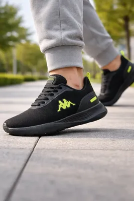 Tenis Kappa Treviso Original Unissex Confortável Academia Preto-amarelo-limão 42 Br
