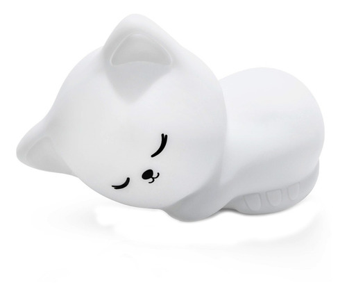 Lampara Velador Infantil Gato Silicona Multi Colores Led