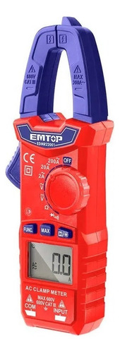 Pinza Amperimétrica Digital Tester Emtop Edmr22001 200 A