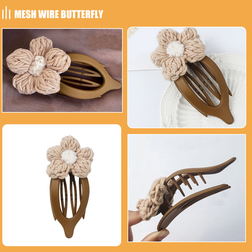 Pinzas Con Forma De Flor Para Cabello Fino Y Grueso: Punto A