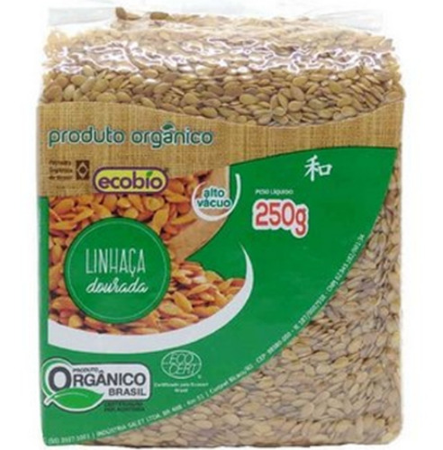 Linhaça Dourada Orgânica Certificada - Grãos - 250g Ecobio