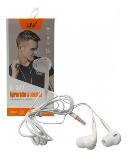 Kit Atacado Revenda 10 Fones De Ouvido Com Fio A-377 Branco