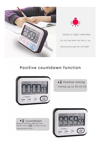 Temporizador E Relogio Timer Despertador Lcd Digital