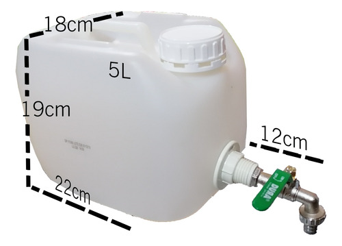 Bidon 5l Llave Y Conector 1/2p