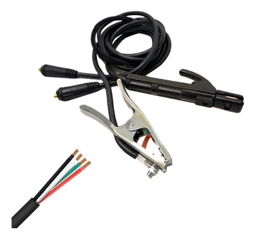 Pinza Masa+porta Electrodos+cable De Poder 4x10awg X3mt 300a