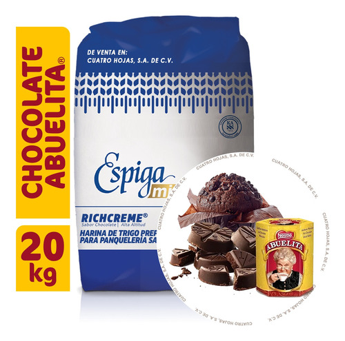 Harina Preparada Espiga Mix Sabor Chocolate Abuelita 20 Kg