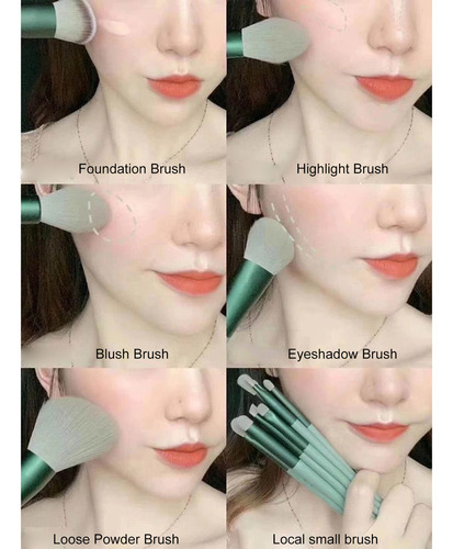 P Juego De Brochas De Maquillaje De 13 Piezas Con Bolsa Deab