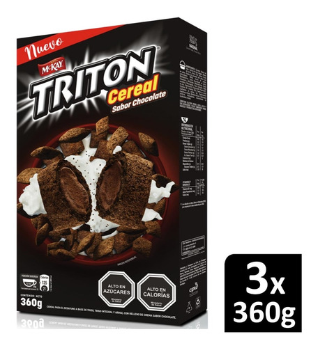 Cereal Triton® Chocolate 360g X3 Cajas