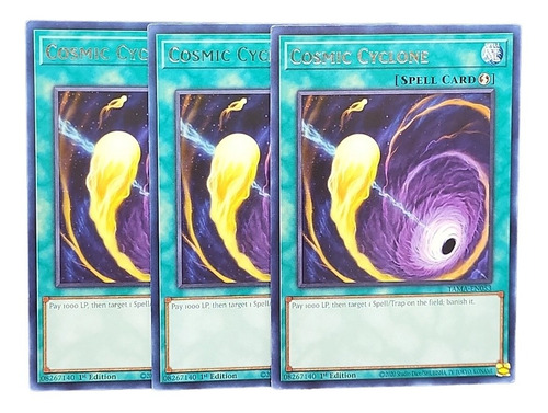 Cosmic Cyclone Set De 3 Cartas Yugioh! Inglés Rara 