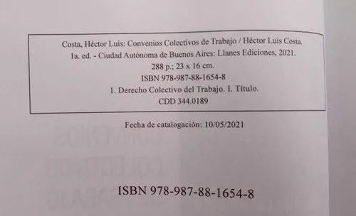 Convenios Colectivos De Trabajo / Hector Luis Costa