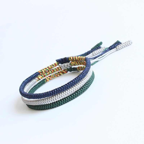 Pulseras Tibetanas, Set De 3 Piezas, Hechas Por Monjes Color Azul-verde Diámetro 17 Cm Largo 17 Cm