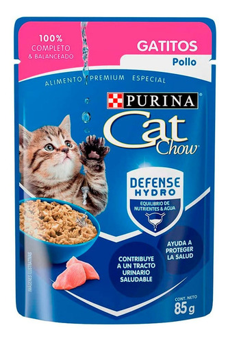 Alimento Gato Cat Chow Defense Gatitos Pescado 85g Purina