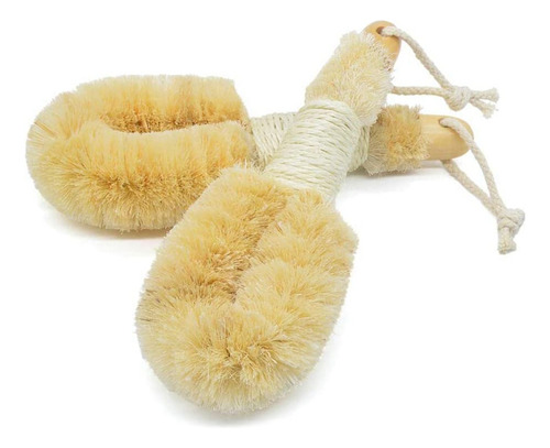 Paquete De 2 Cepillos De Sisal For El Cuidado Corporal Con C