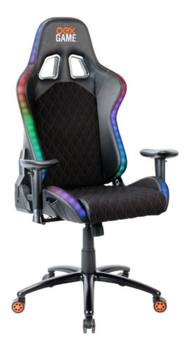 Cadeira Gamer Escritório Ergonômica Giratória Com Led 150kg Cor Preto