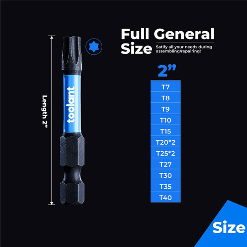 Set De Puntas De Destornillador T15 Toolant, 25 Piezas
