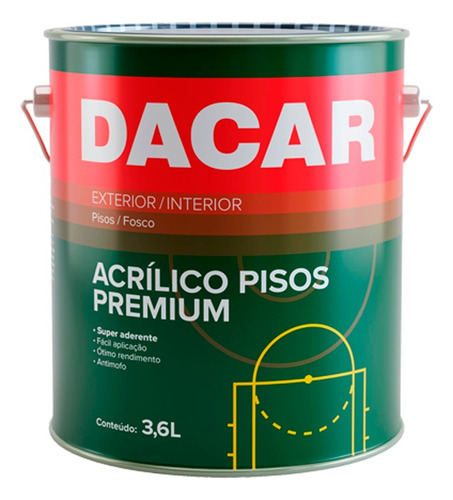 Tinta Piso Acrílico Fosco Demarcação 3,6l Dacar Cor Amarelo