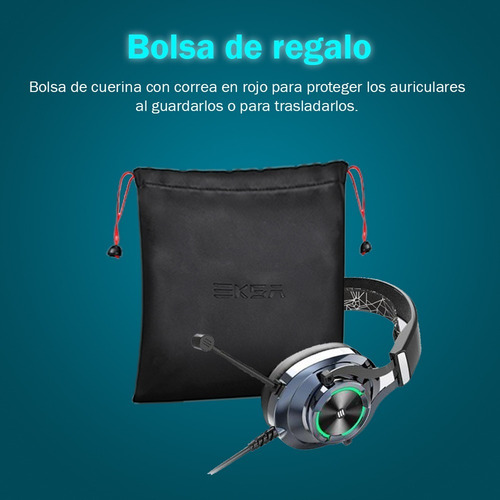 Imagen 2 de 10 de Auriculares Gamer Eksa E3000 Rgb Multiplataforma Pc Ps4 Xbox