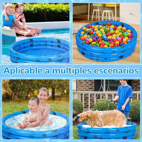 Alberca Inflable Infantil Redonda 130x40 Cm Azul