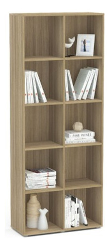 Biblioteca Mueble Estanteria De 10 Reparticiones Mdf Libros