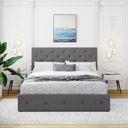 Harper Bright Designs Cama Tapizada Tamaño Queen Debajo Ga