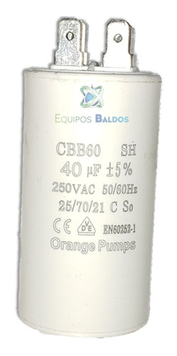 Capacitor D Trabajo 40uf 250v Condensador 40mfd