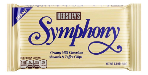 Chocolate ao Leite com Amêndoas e Caramelo Crocante Symphony Hershey's  sem glúten pacote 192 g