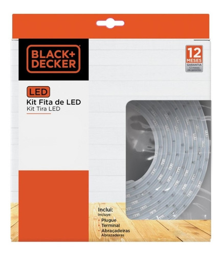 Kit Fita Led2835 5w/m 5m 6000k 127v Plug&play Black+decker