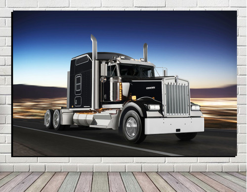 Cuadro Decorativo Trailer Kenworth Negro No 2