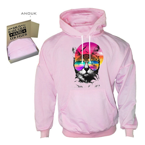 Imagen 4 de 10 de Buzo Hoodie Personalizado Saco Gato Play Estampado Unisex