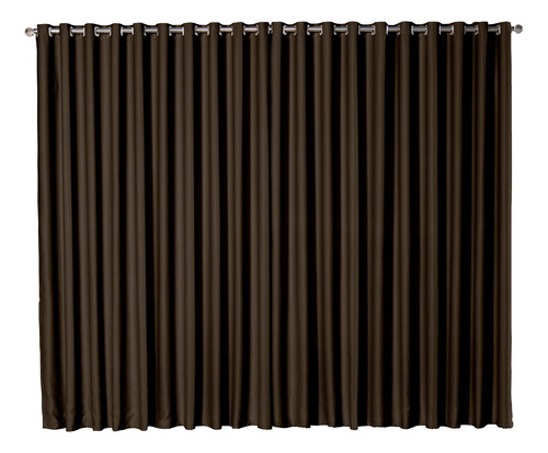 Cortina De Porta Blackout 4,00 X 2,15 Corta Luz Tecido Luxo Cor Tabaco
