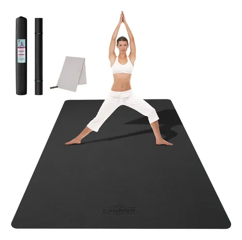 comprar Cambiivo - Esterilla De Yoga Grande (6 X 4 X 6 Mm), Extra Ancha Para Hombres Y Mujeres, Esterilla De Ejercicio Para Gimnasio En Casa, Yoga, Pilates, Entrenamiento (negro)