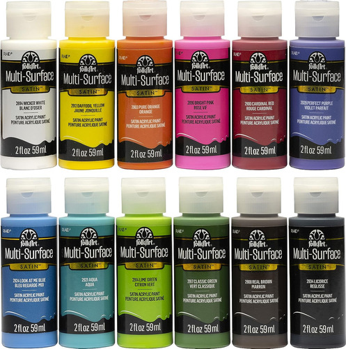 Kit De Pinturas Acrílicas Satinado 12 Piezas