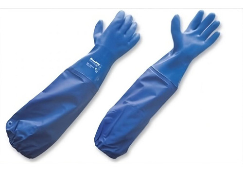 Guantes En Pvc Azul Extralargos 60cm Riesgo Quimico Medellin