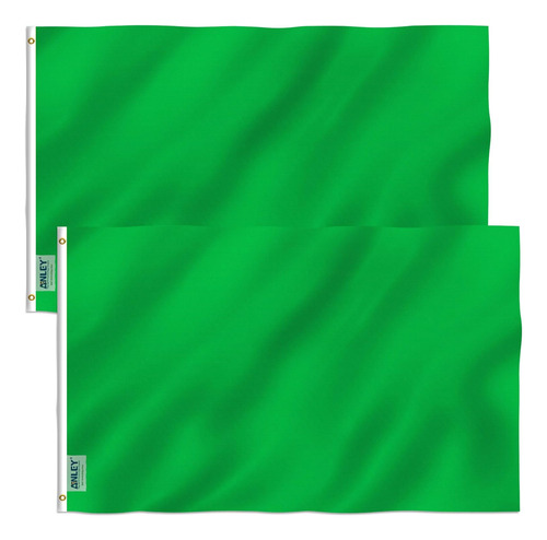 Bandera Verde Solida Anley, Paquete De 2 Unidades, Fly Br...
