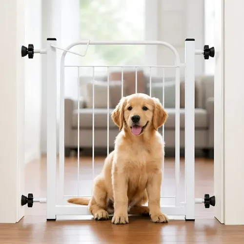 Grade Portão Proteção Pet Cachorro Porta 68 A 83cm Branco Branco