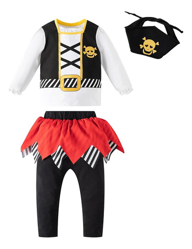 Fantasy Era 3pcs Niños Pequeños Niñas Halloween Disfraz Pira