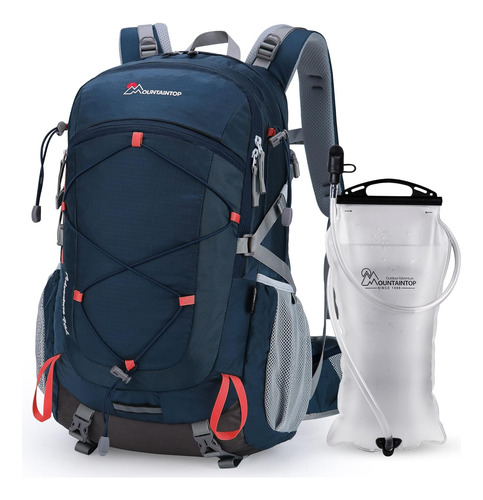 Mochila Para Trekking 40l C Bolsa De Hidratacion De 3l Azul