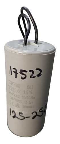 Capacitor Cbb60 125uf +/-5% 250v 50/60hz