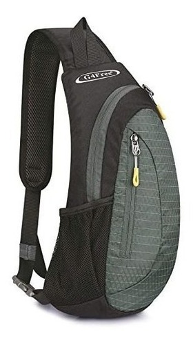 Mochila Banderola, Correa Ajustable - Negro/gris.