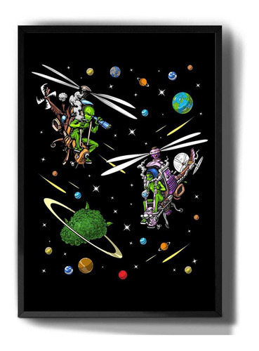 Quadro decorativo Tribos Quadro quadro decorativo psicodelico aliens voando espaço - vibrant