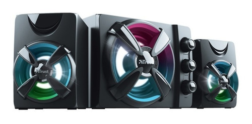 Imagen 1 de 9 de Parlantes Con Subwoofer Rgb Trust Con 3 Niveles De Sonido