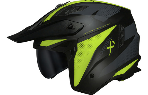 Capacete Norisk Darth Dark Darf Articulado Aberto Fechado