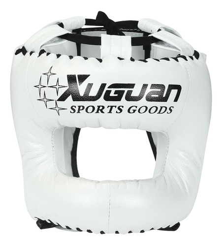 Casco De Boxeo Artes Marciales Ajustable Acolchado Blanco L