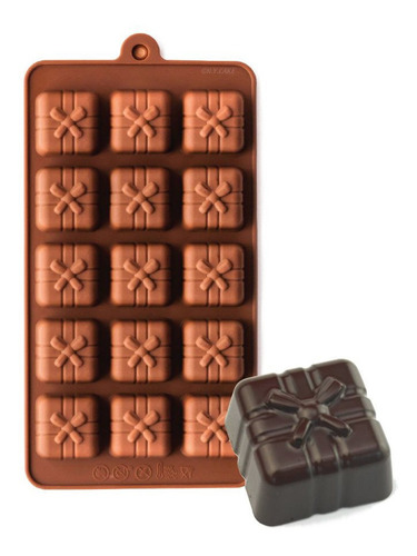 Molde De Regalos Para Chocolates Silicon Repostería 1 Pz Color Marrón