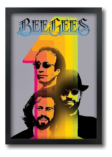 Quadro Bee Gees Disco Beegees Com Moldura A1 84 X 60 Cm D