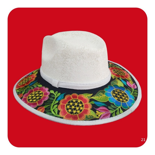 Imagen 8 de 10 de Elegante Sombrero Artesanal De Gamuza Bordado Mediano 3