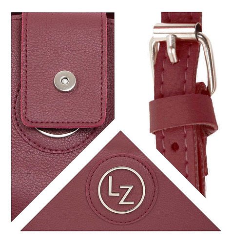 Bolsa Crossbody Para Mujer Lucentzza Diseño Al Corte Color Bordó